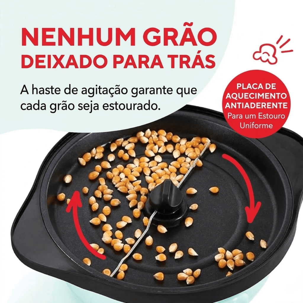 Pipoqueira CinePop Giratória 2 em 1 de 6 Litros Bivolt - Branco - Imagem 6