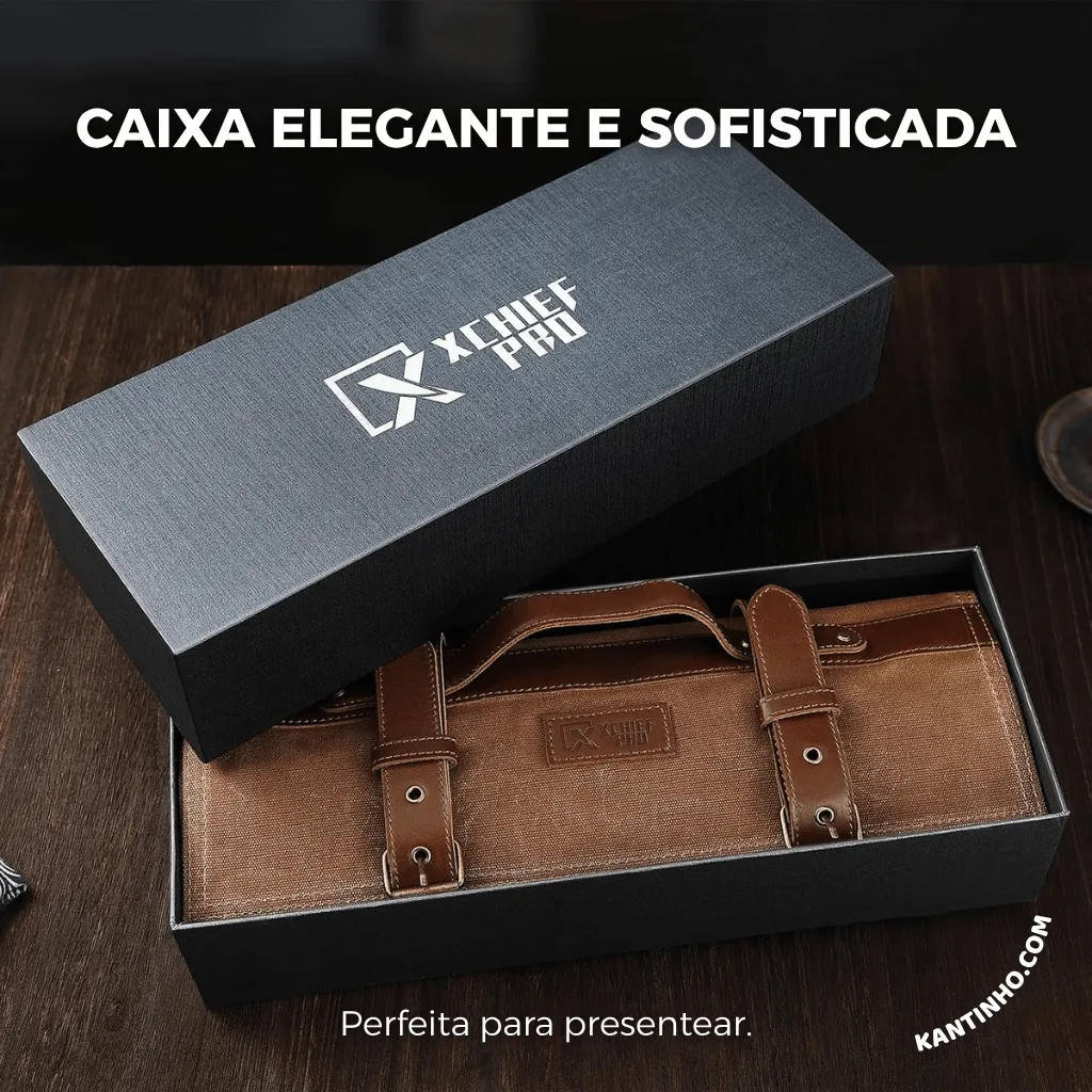 Kit Chef Nakiri Santoku 9 Peças com Tábua de Corte - Aço Carbono + Bolsa - Imagem 7