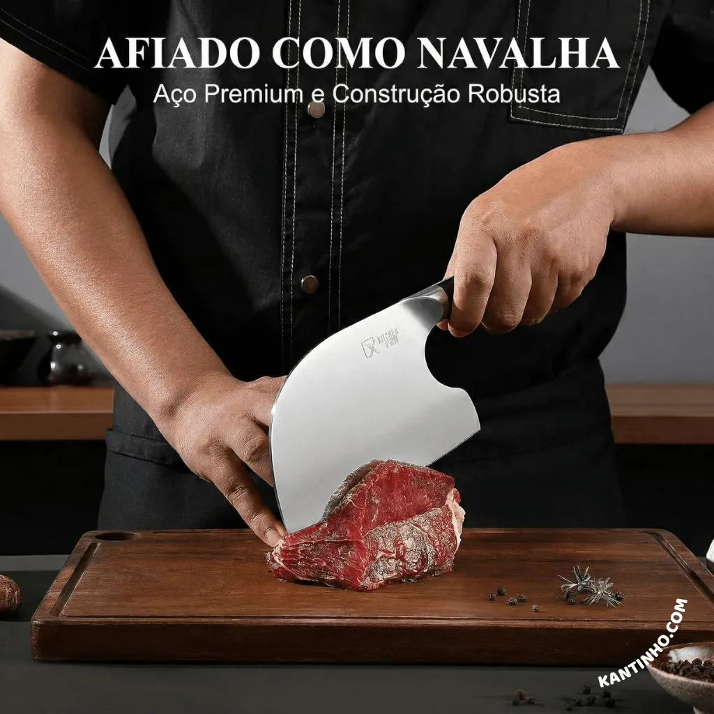 Kit Chef Nakiri Santoku 9 Peças com Tábua de Corte - Aço Carbono + Bolsa - Imagem 11